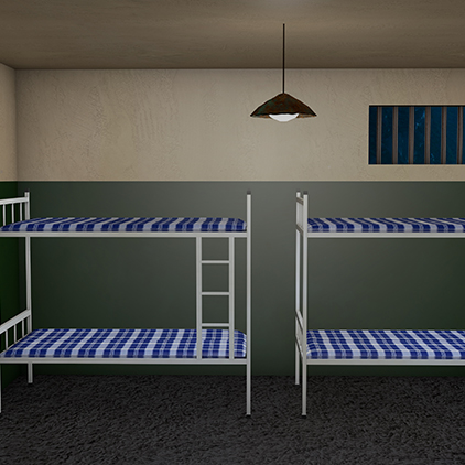 监狱宿舍架子床老床单现代牢房牢笼高清LED大屏幕舞台背景图片