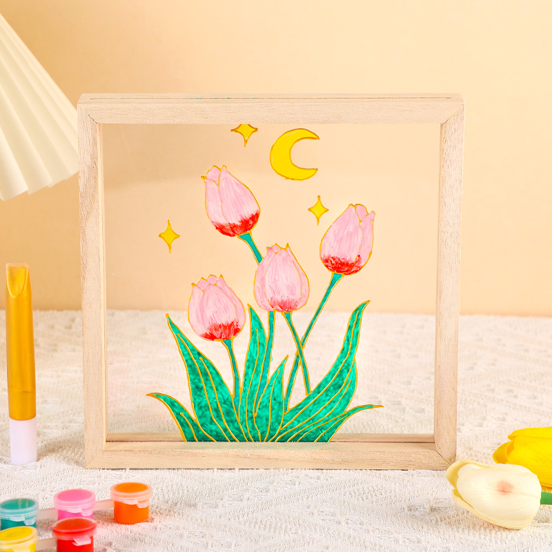 三八妇女节手工材料diy幼儿园制作玻璃画框相框儿童绘画创意玩具