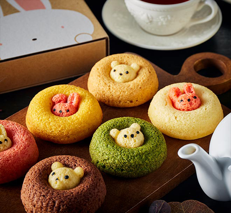 日本直邮 可爱小动物 甜甜圈 面包圈 洋果子 小兔子甜甜圈 10枚