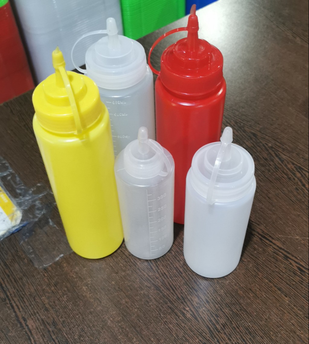 挤压瓶调剂罐子带盖塑料食品级小号大号中号白色蓝色酒店厨房专用