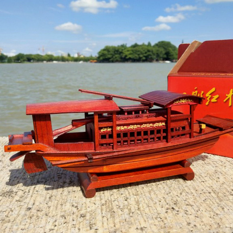 嘉兴南湖红船模型中共一大纪念手工艺木船博物馆纪念船水乡船