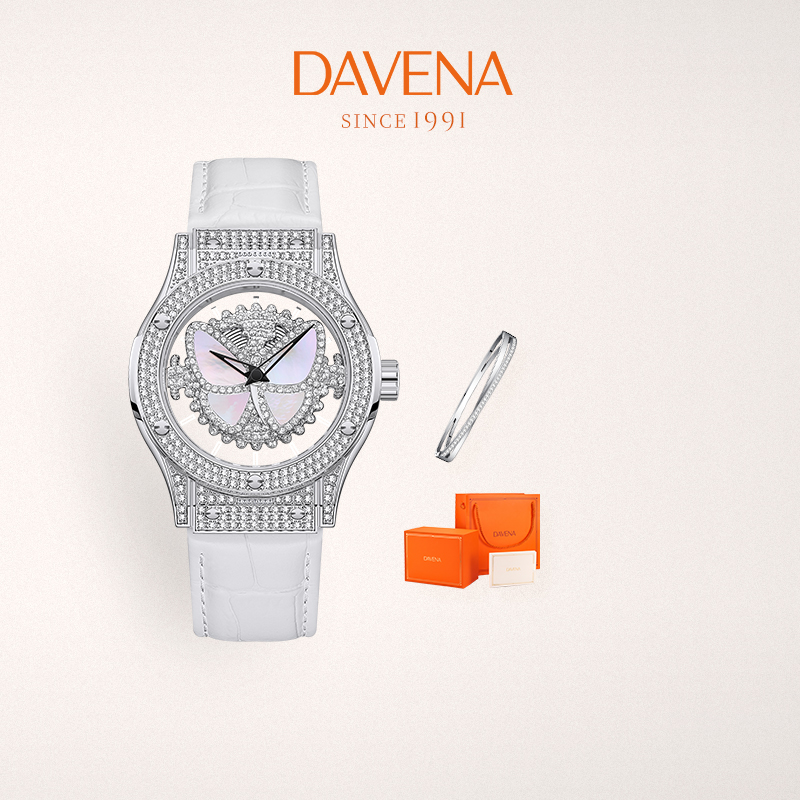 【520礼物】DAVENA蒂玮娜梦幻蝴蝶手表时来运转轻奢腕表送女友