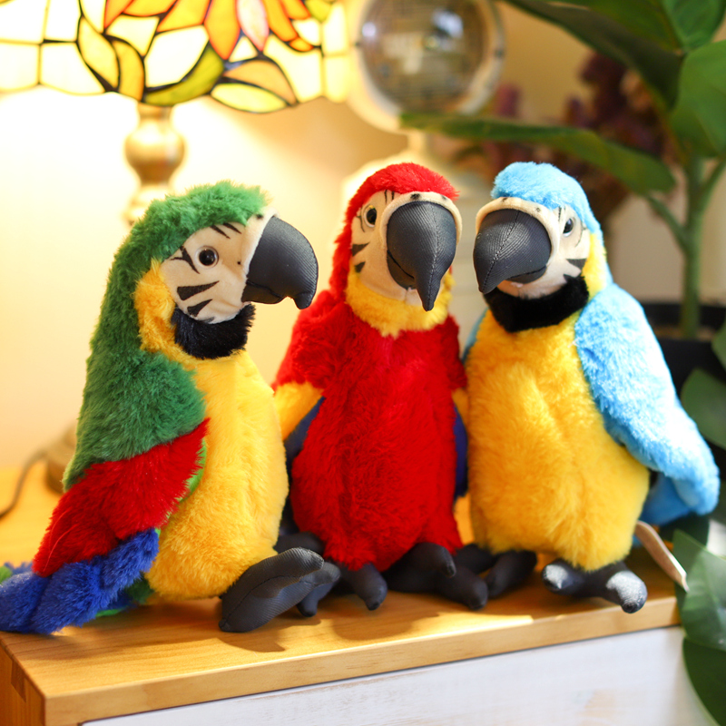 仿真鹦鹉公仔毛绒玩具卡通鸟儿玩偶娃娃动物园纪念品儿童生日礼物