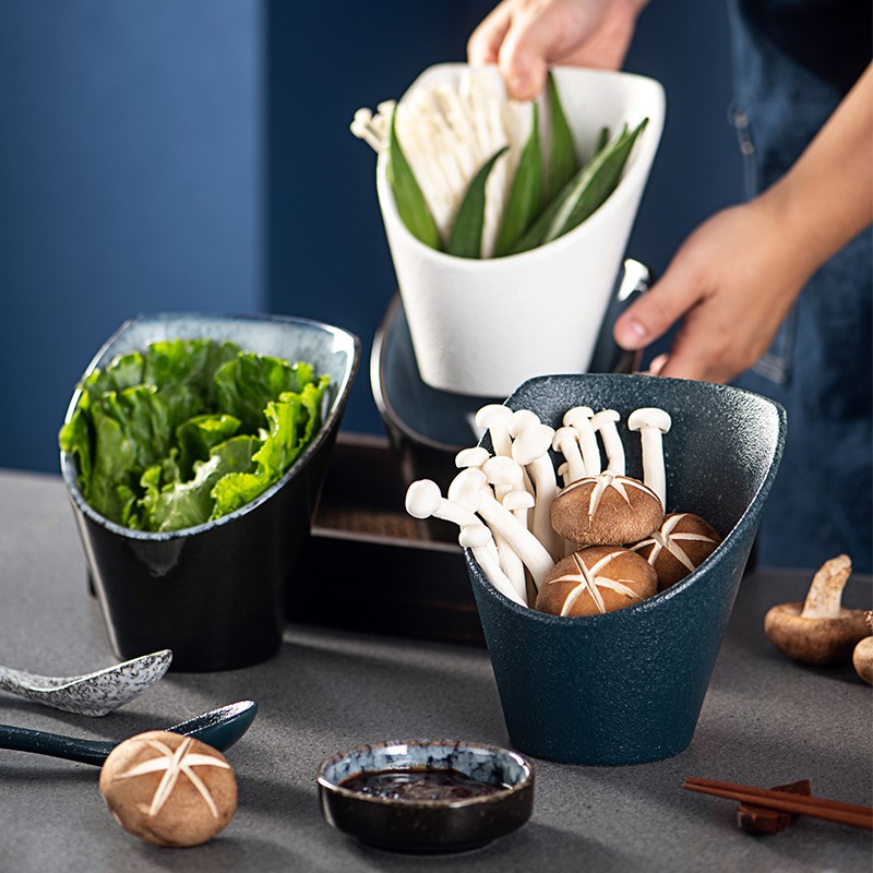 火锅店专用餐具创意生菜蔬菜桶陶瓷餐厅商用串串钵钵鸡容器配菜碗