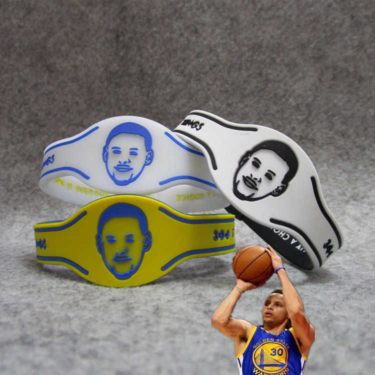 NBA篮球球星勇士队库里头像表形 表带手环 硅胶手腕带球迷手链带