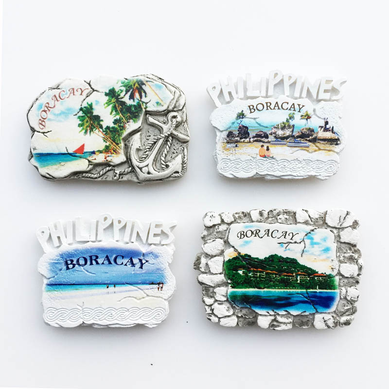 创意磁性冰箱贴 菲律宾长滩岛圣母礁岩 白沙滩旅游纪念装饰工艺品