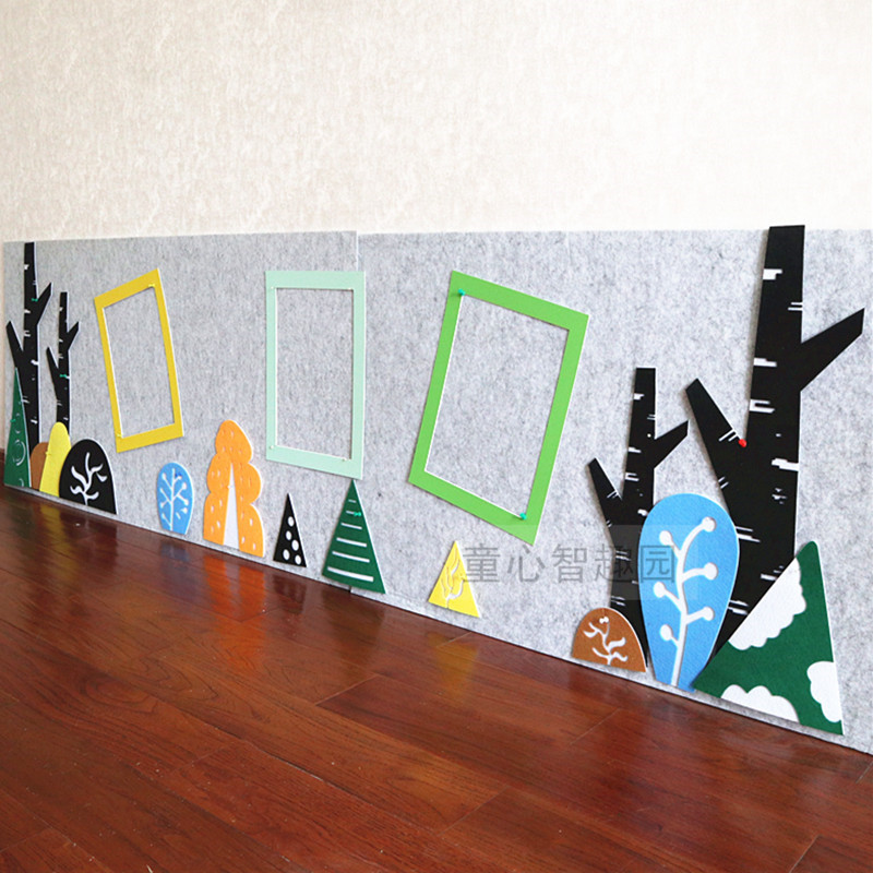 INS风三角森林树叶组合墙贴 幼儿园环创布置装饰教室墙面森系主题