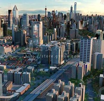 上海中心 建筑场景资源 街道 3D城市三维建筑模型场景素材3dsmax