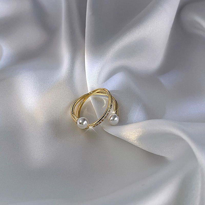 珍珠戒指女ins潮时尚个性简约食指环韩版冷淡风网红装饰戒子饰品