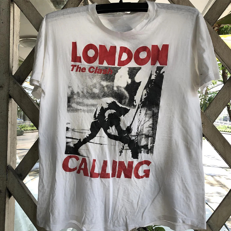 The Clash撞击乐队美式街头金属摇滚朋克风短袖cityboy重磅T恤男