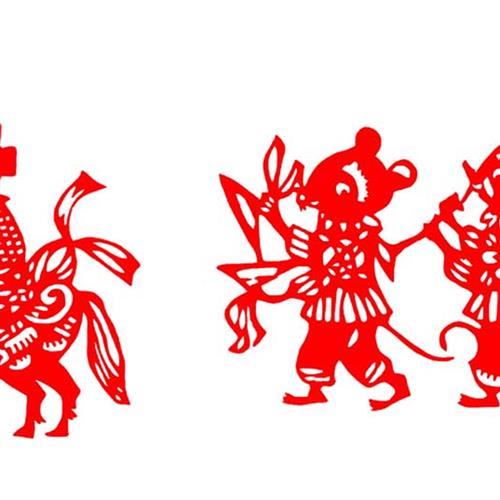 老鼠嫁女娶亲手工剪纸成品传统文化刻纸镂空中国风儿童幼儿园学校