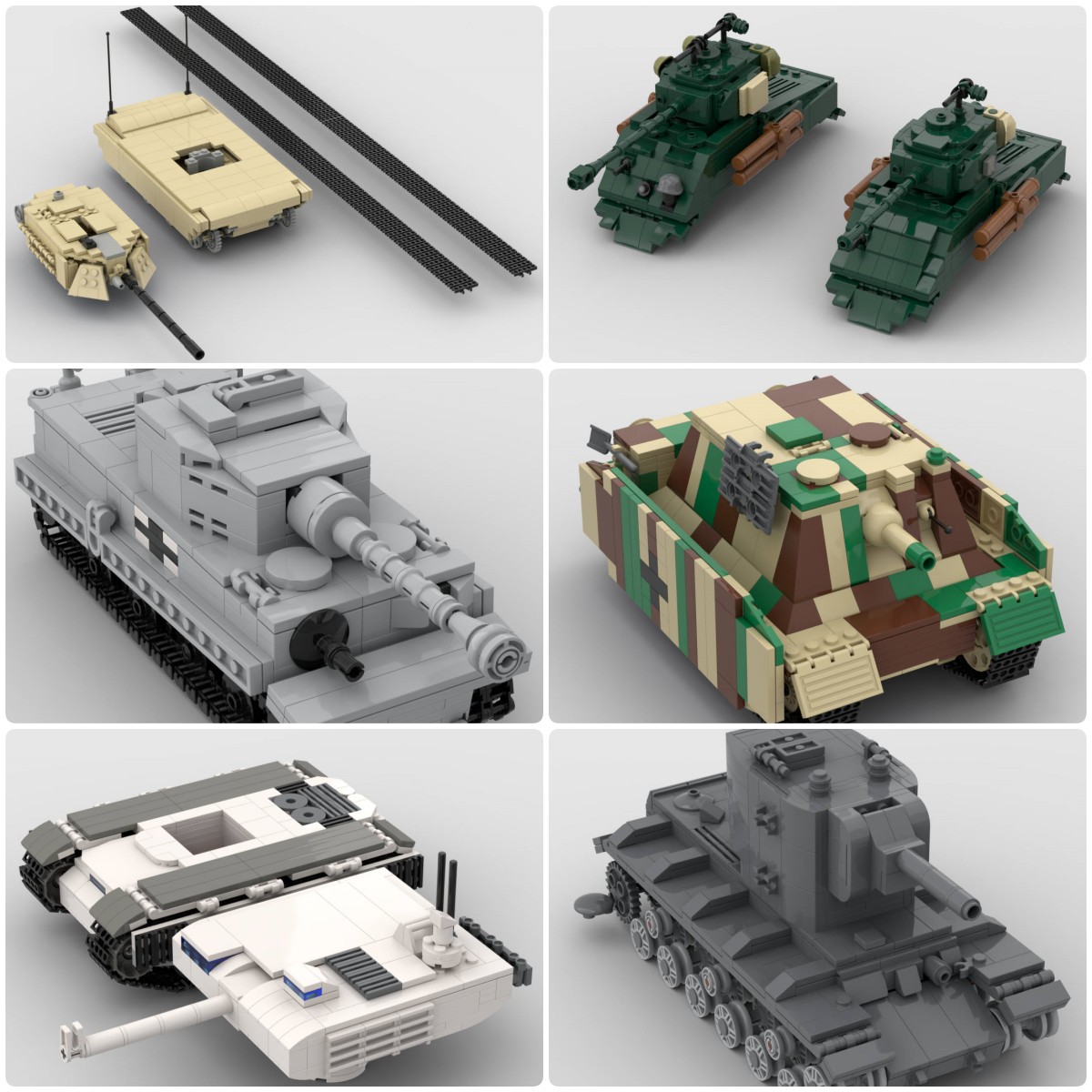 定制积木兼容乐高儿童玩具M4A3E8狂怒坦克虎式重型坦克灰熊突击炮