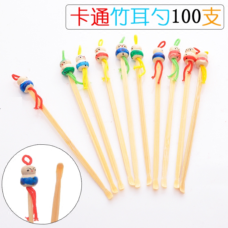 卡通木质耳扒 掏耳朵的传统用品 中国娃娃挖耳勺 可爱竹制掏耳勺