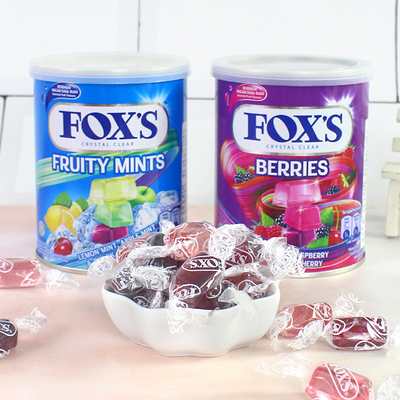 印度尼西亚进口零食 FOX'S霍士水果薄荷杂莓味糖果多口味水晶糖