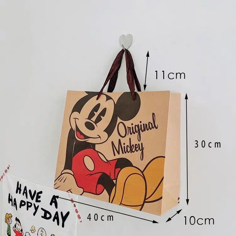 迪士尼米老鼠米奇米妮城堡购物袋礼品袋手提袋送礼袋环保牛皮纸袋