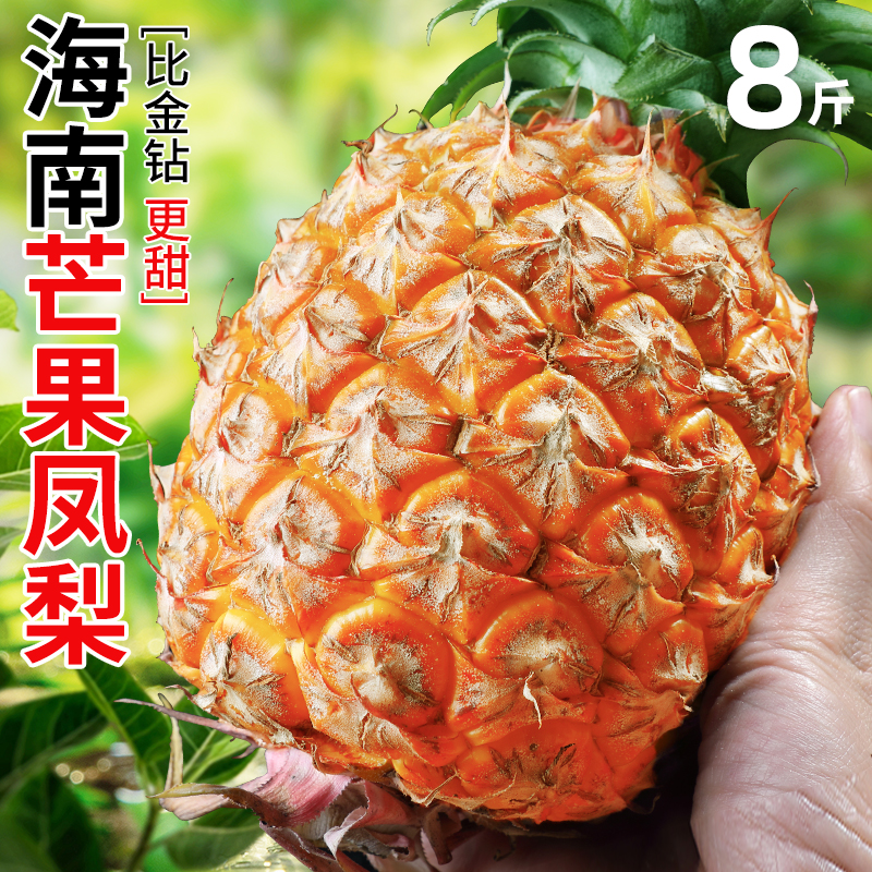 海南芒果凤梨8斤热带水果当季新鲜金钻风梨香水大菠萝自然熟整箱1