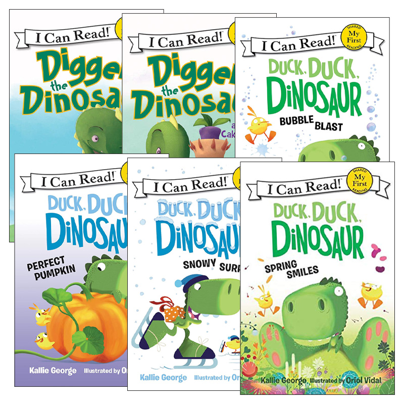 英文原版 My First I Can Read级别6册 Dinosaur 恐龙和蛋糕 泡沫爆破 完美的南瓜 春天的微笑 雪地惊喜 英文版 进口英语原版书籍