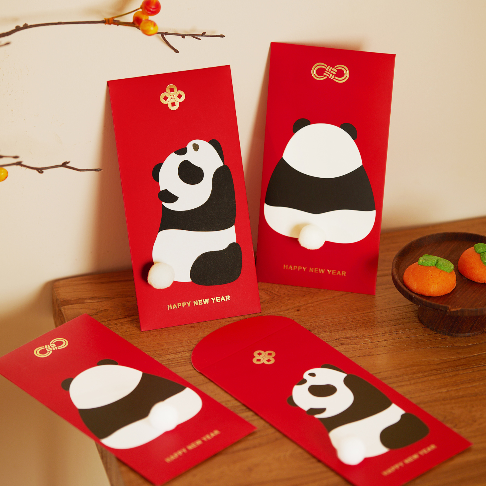 卡通生日毕业季可爱熊猫百元红包创意过年拜年儿童利是封给父母