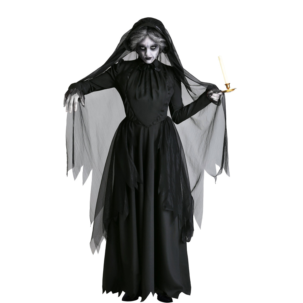 万圣节服装成人恐怖女鬼新娘 暗黑系吸血鬼女巫婆COS舞台演出服装