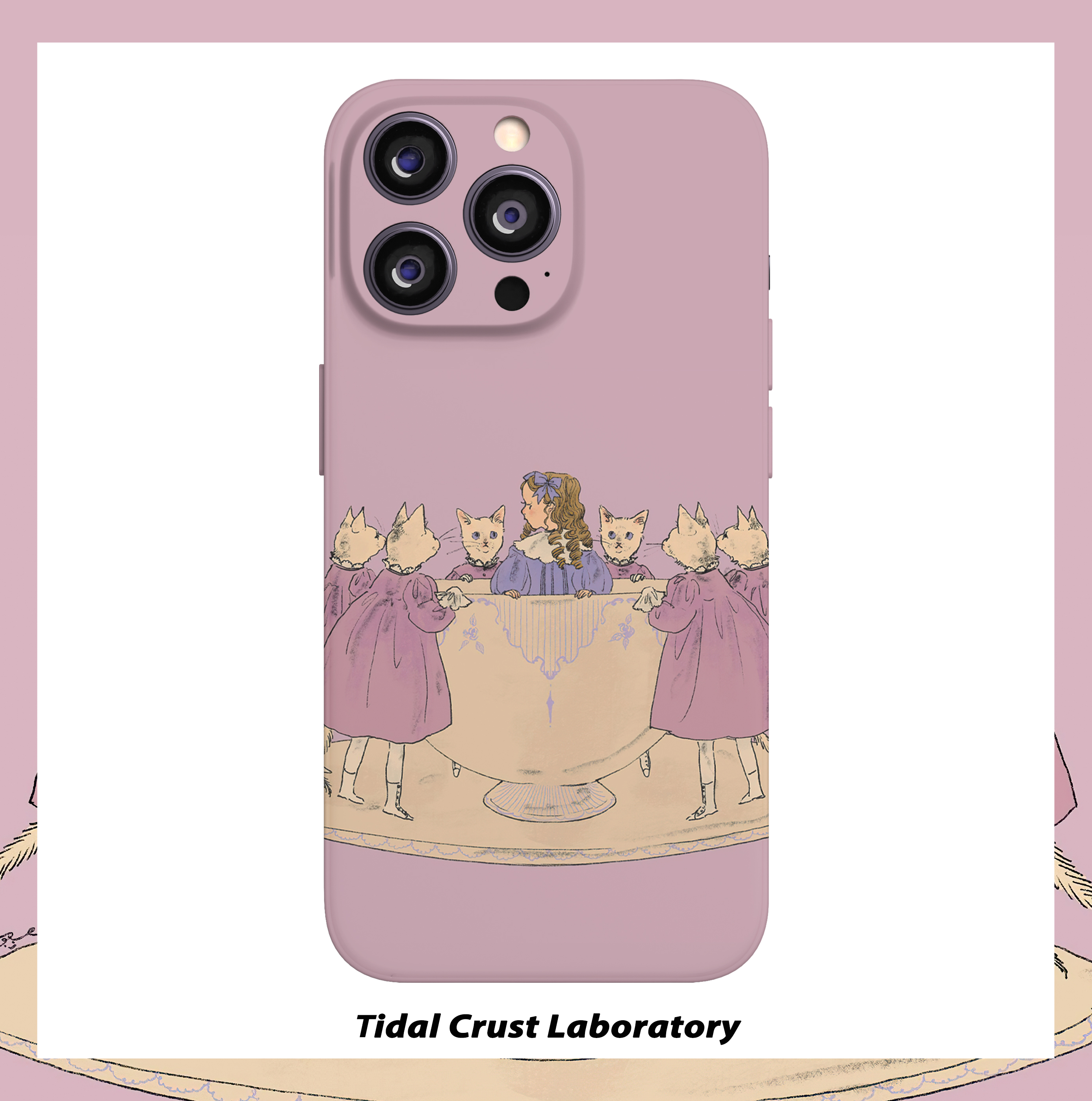 猫咪的公主少女卡通粉色菲林全包硬手机壳适用苹果15nova华为p50mate60pro小米13opporenovivo荣耀80iPhone14