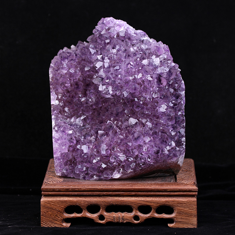 天然紫水晶摆件乌拉圭原矿软糖浅紫色紫晶镇紫晶洞家居招财工艺品