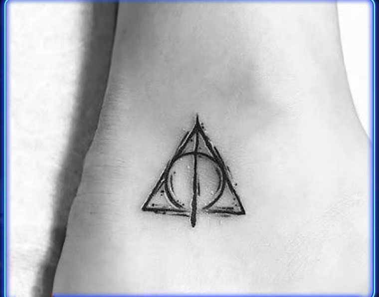 【死亡圣器标志】三角纹身贴防水女持久脚踝哈利波特同款情侣刺青