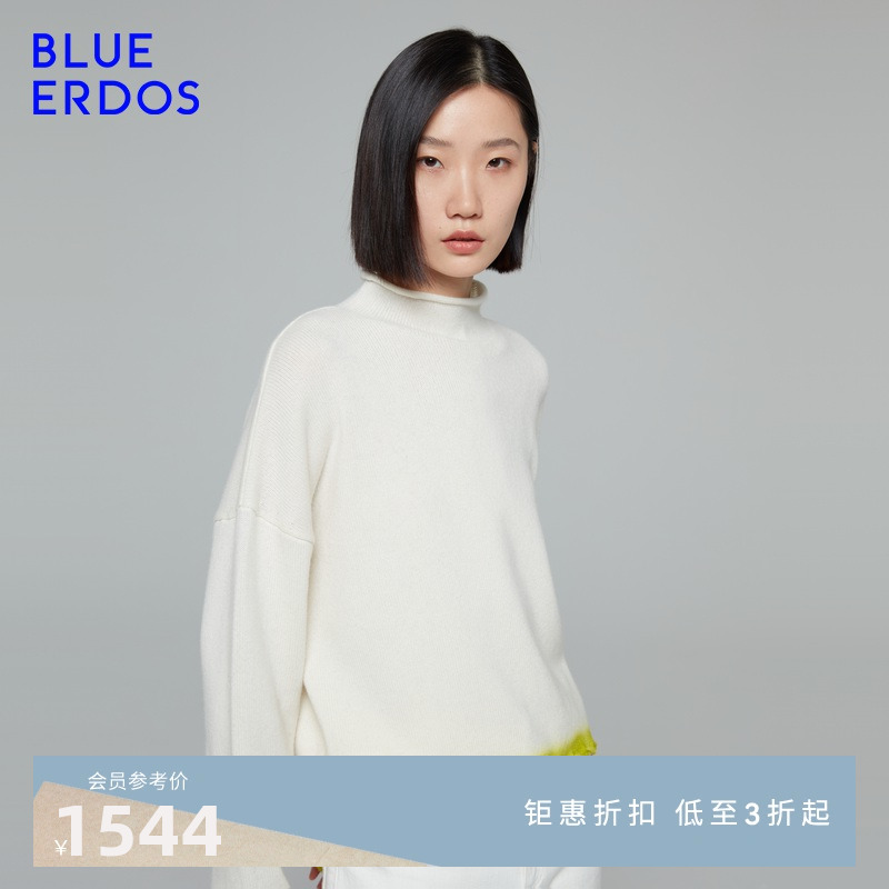 【100%山羊绒】BLUE ERDOS秋冬气质舒适半高领打底简约针织衫女