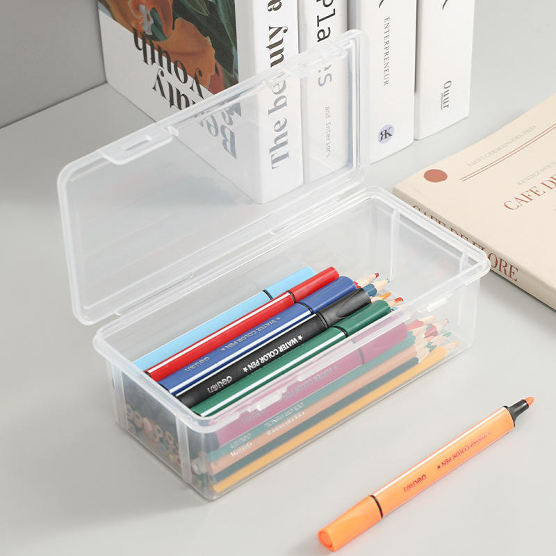 铅笔收纳盒大容量透明文具收纳盒笔筒装彩铅绘画水彩素描笔袋