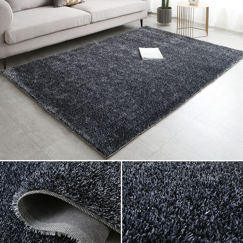 黑灰色韩国丝亮丝地毯商用瓷砖店展台服装橱窗客厅茶几垫毯子地垫