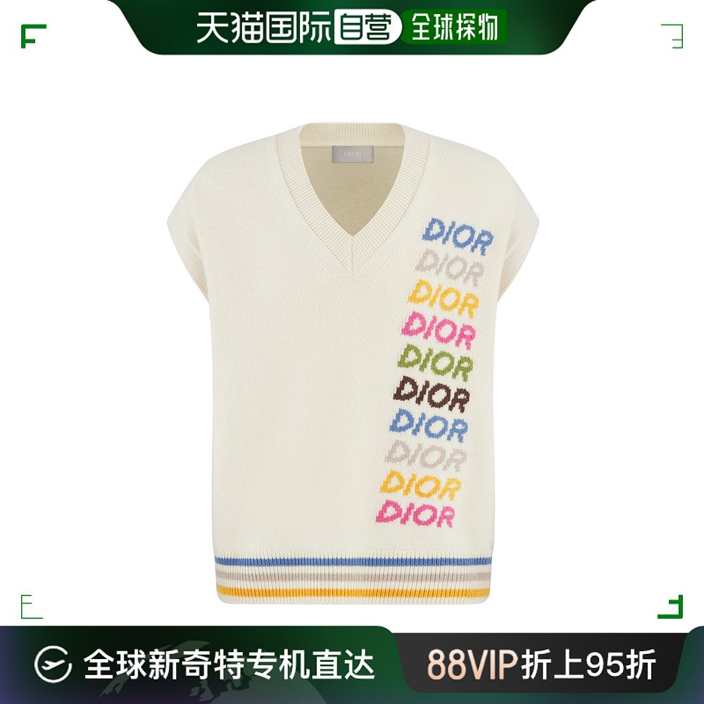 香港直邮Dior 羊毛羊绒嵌花针织毛衣 413M650AT773