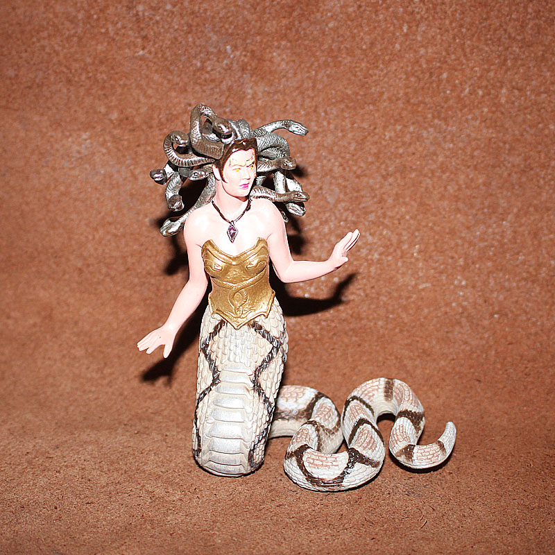 safari正版 古希腊神话模型塑胶玩具 场景摆件 蛇发女妖 美杜莎