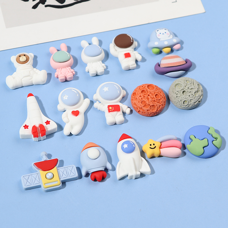 卡通可爱太空系列宇航员飞船 奶油胶手机壳diy手工自制发夹配件女