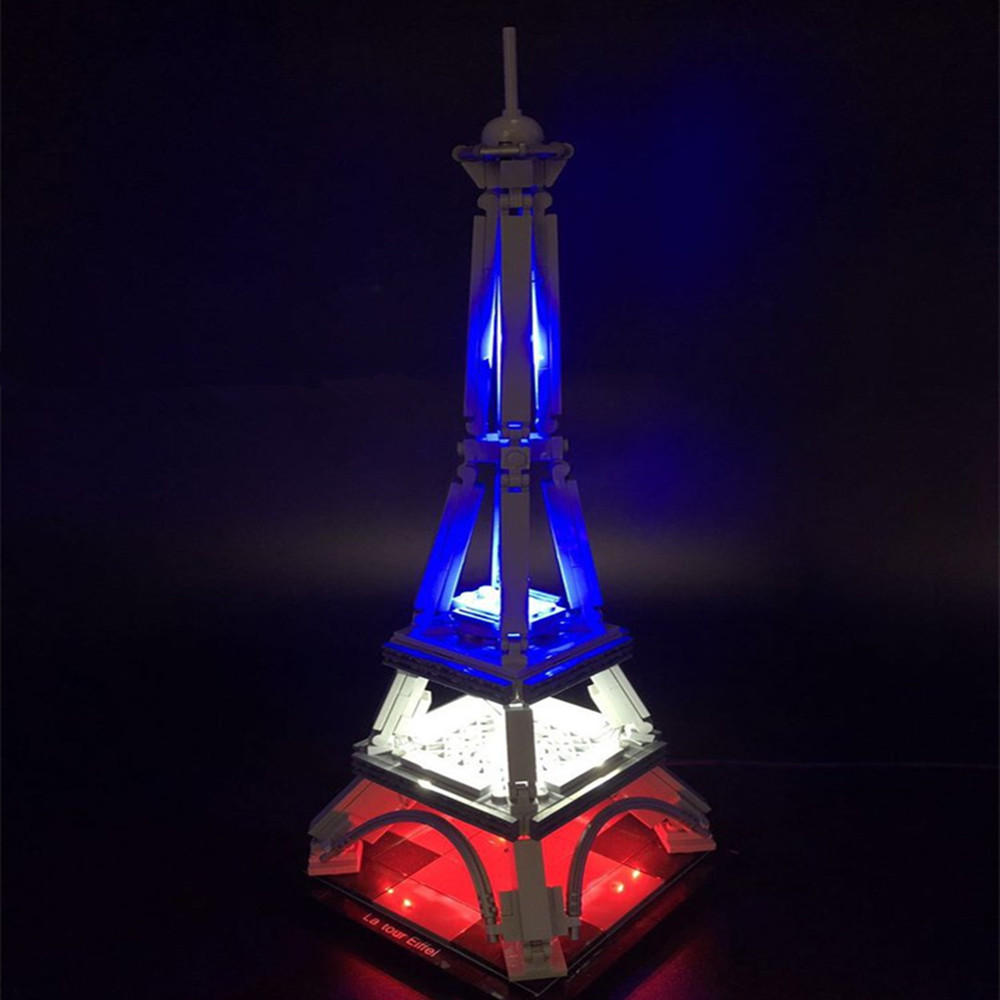 可匀适用乐高21019法国埃菲尔铁塔LED积木配套灯饰灯光DIY配件