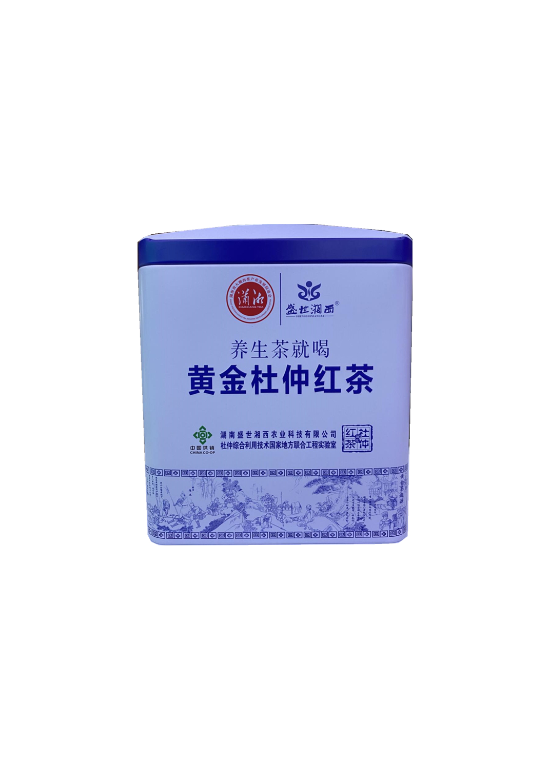 黄金茶 2023年新茶 80克白色青花盒装 盛世湘西黄金杜仲红茶