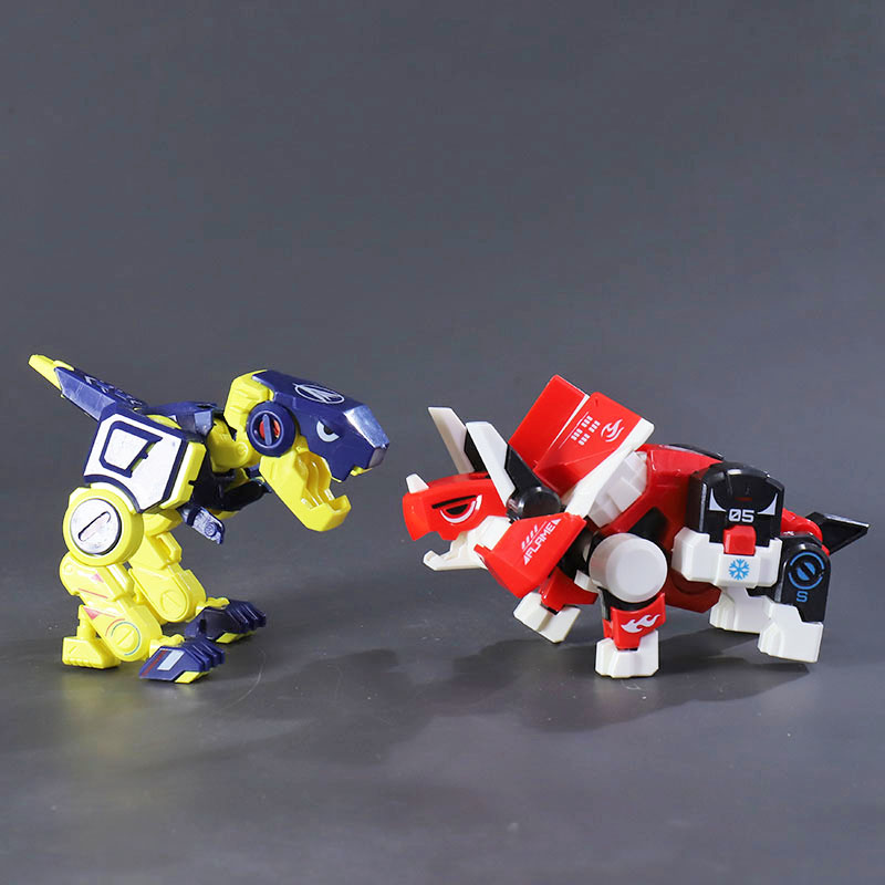 机机械霸王龙男孩玩具儿童模龙变形恐龙益智甲变形方块金刚机器人