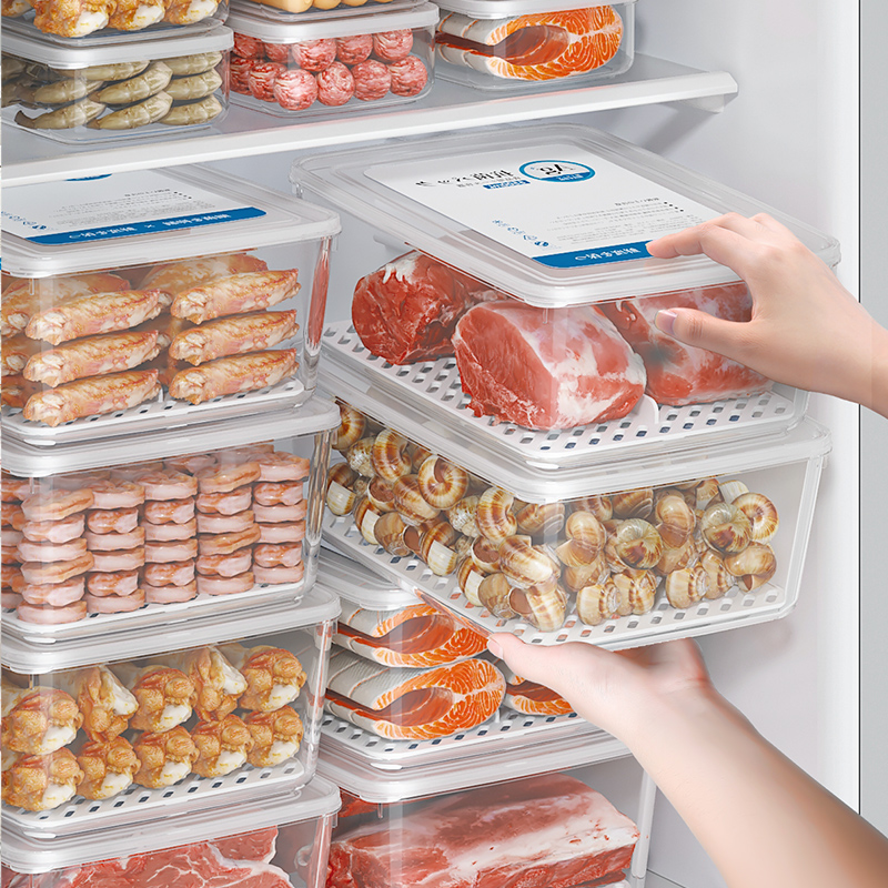 冰箱收纳盒冻肉分装储物食品级冷冻保鲜盒密封盒子蔬菜厨房整理盒