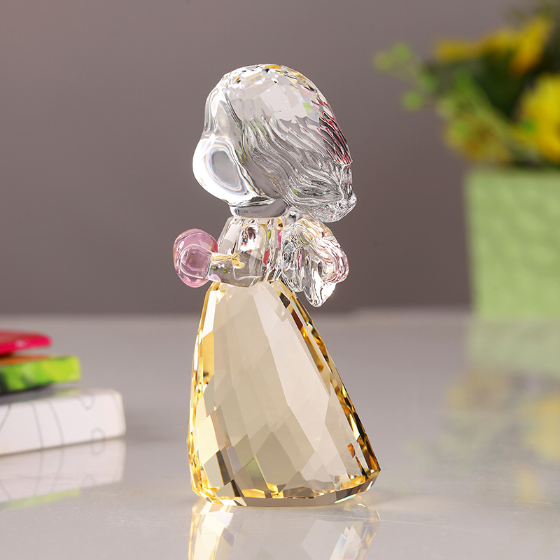 水晶小天使摆件欧式人物公主办公室女孩桌面装饰仙女摆件生日礼物