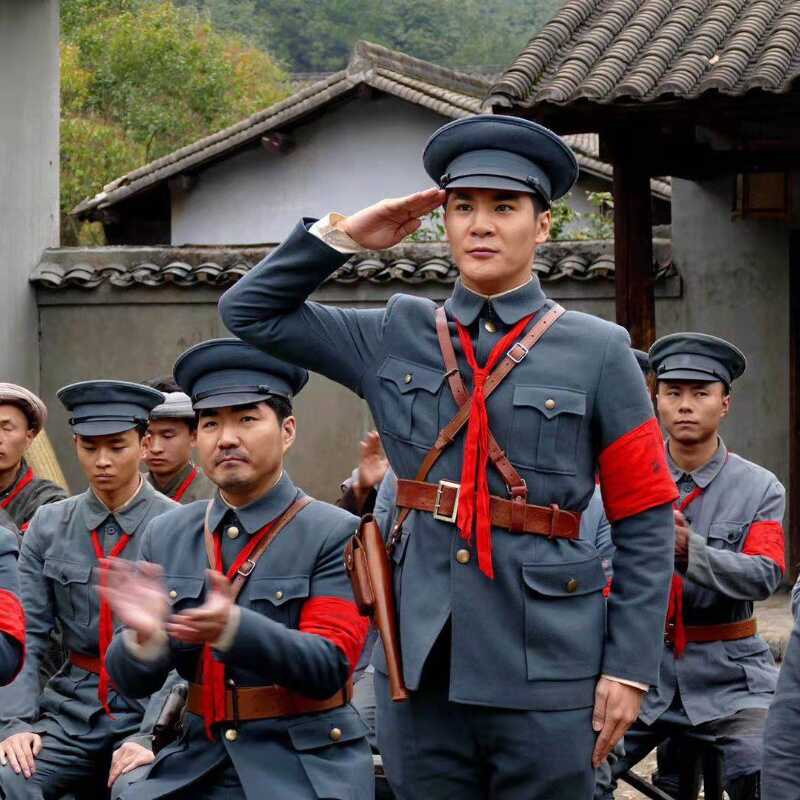 南昌起义服装八一起义革命军抗战红军影视灰蓝色民国北伐军演出服