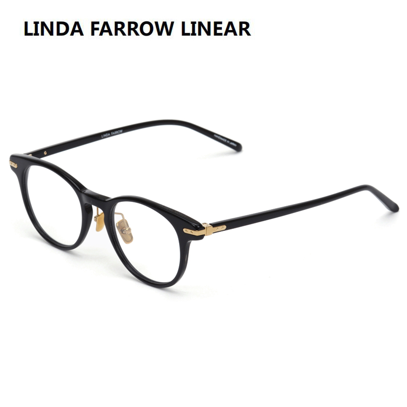 LINDAFARROW琳达法罗眼镜男板材复古小圆框高度数近视镜架女LF25A