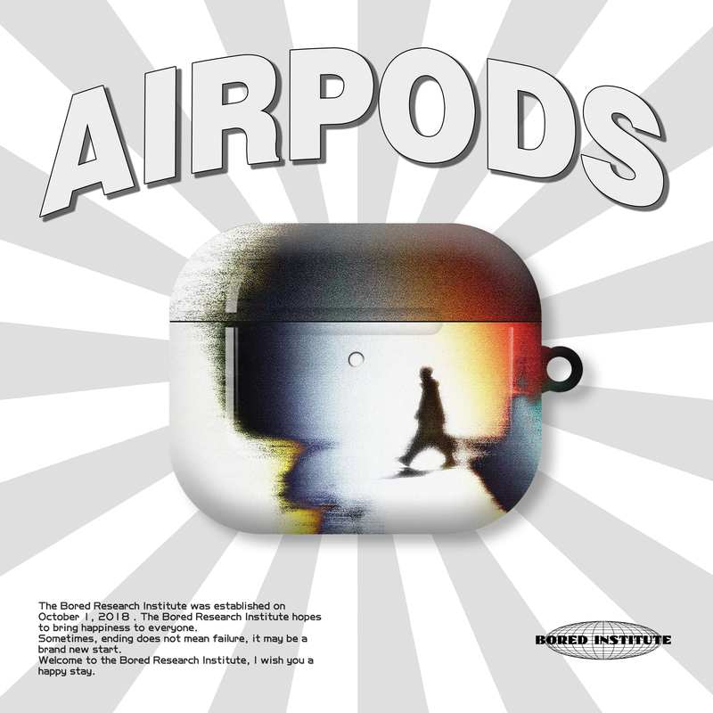 复古个性噪点行走人物潮流艺术简约适用于AirPods3代耳机壳AirPodsPro第二代/一代保护套光面硬壳AirPods2代