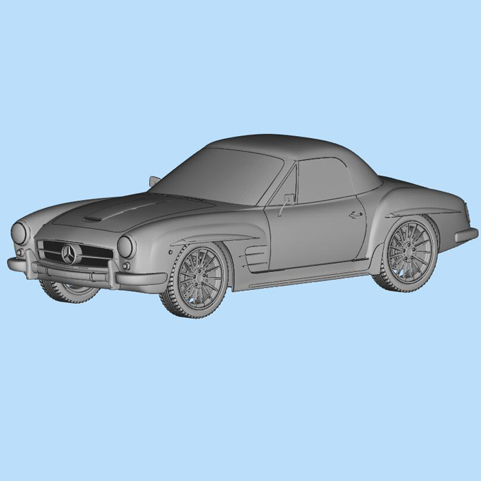 老爷车跑车奔驰车敞篷车模型3D图纸（3DMAX/OBJ格式）