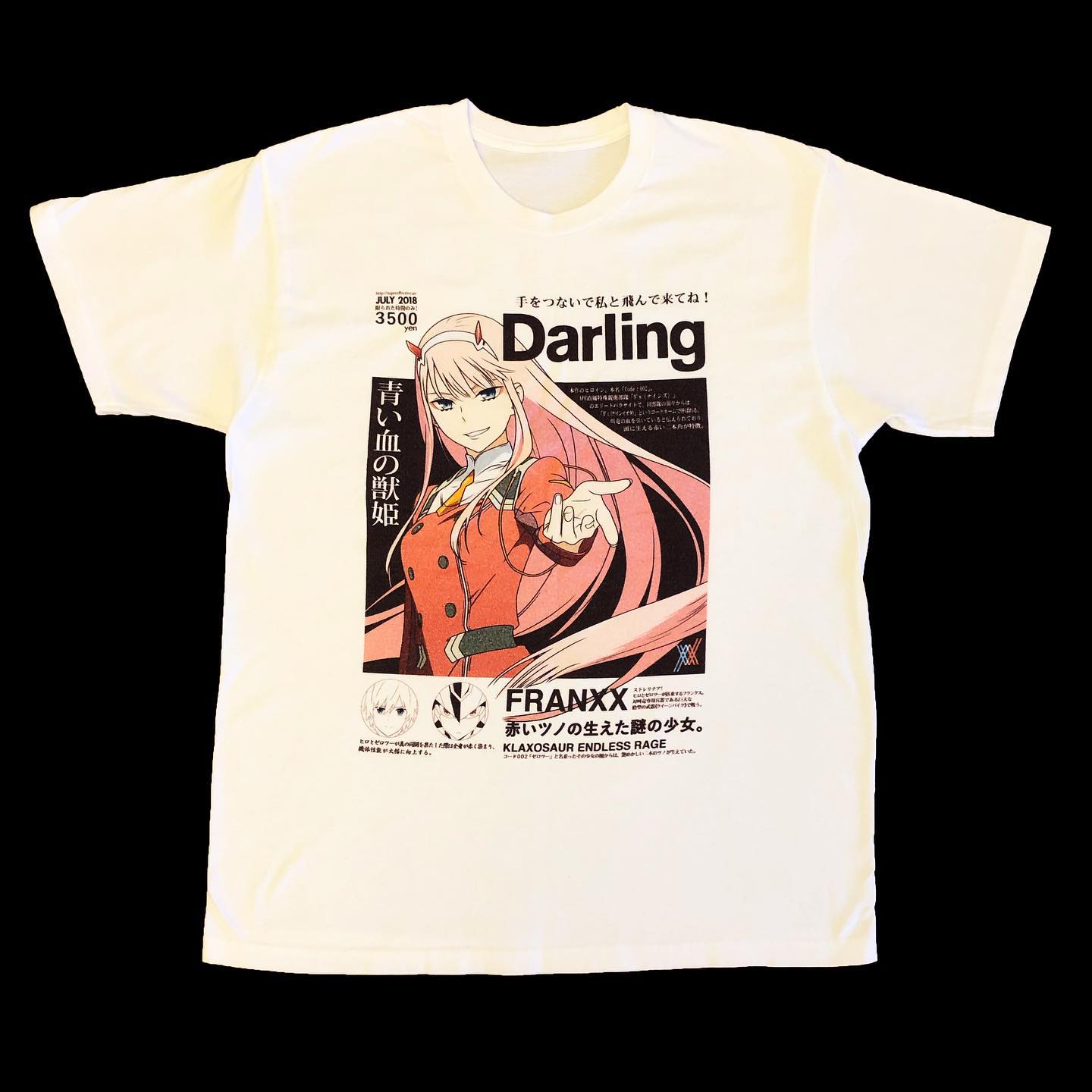 孤独星球动漫 DARLING in the FRANXX ZeroTwo shirt tee短袖T恤