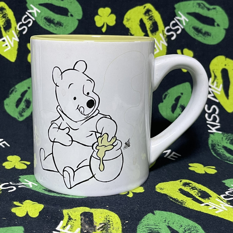 可爱卡通小熊维尼素描手绘水杯马克杯陶瓷杯牛奶咖啡杯儿童杯子潮