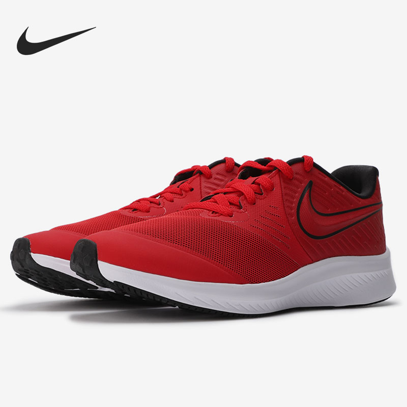 Nike/耐克正品2021春季大童新年款红色透气运动鞋跑步鞋AQ3542