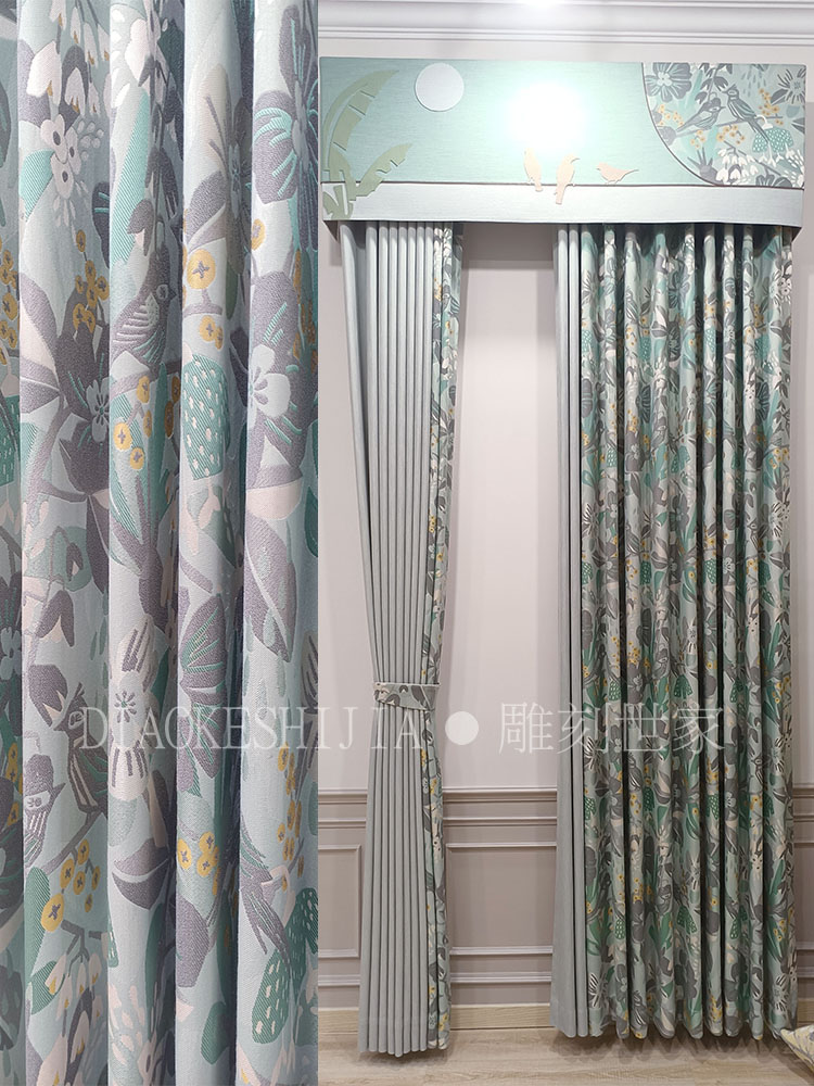 新款法式美式复古洛可可风格窗帘客厅卧室加厚棉麻提花定制成品帘