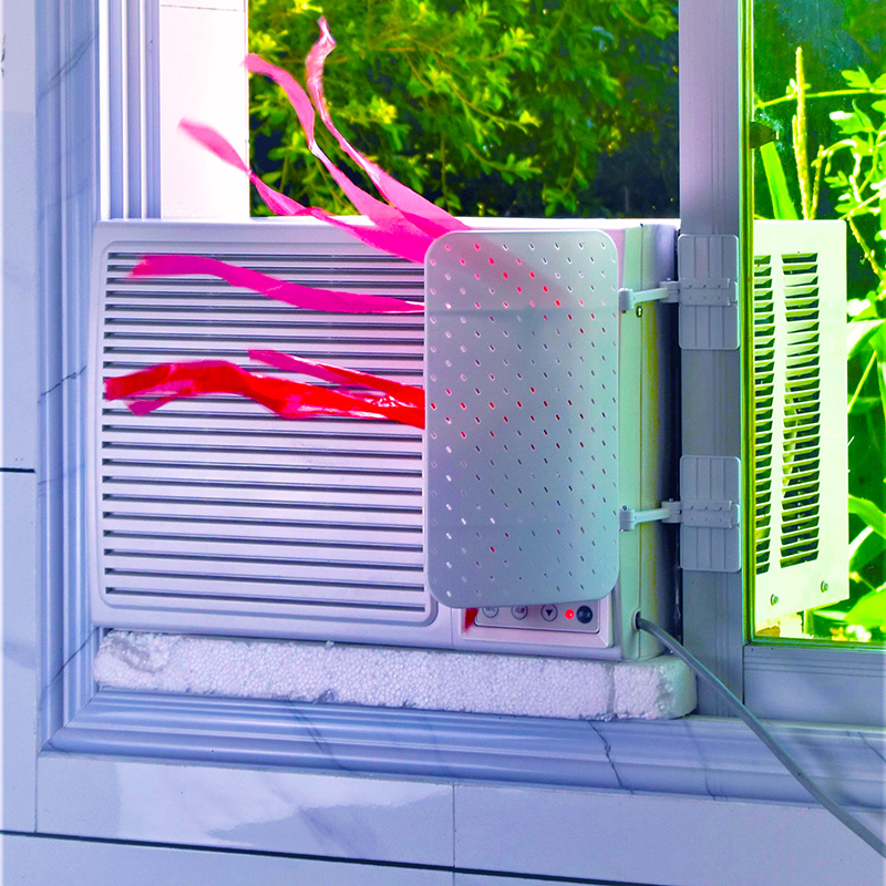 窗口式冷气机挡风板罩格力美的通用上下左右出风窗机空调遮风板兜