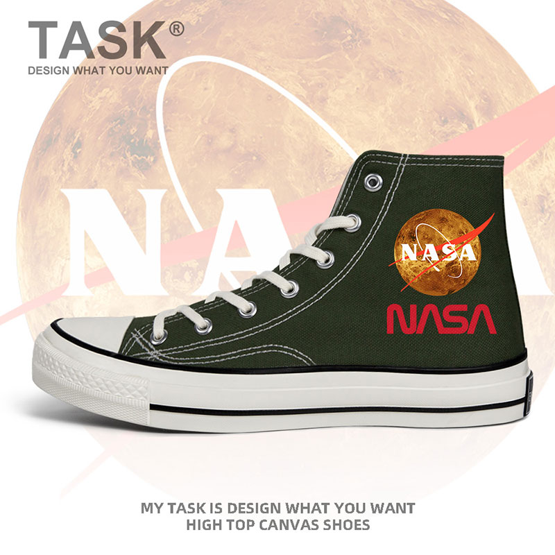 nasa金星logo联名款周边宇宙太空创意高帮帆布鞋男女鞋子设 无界
