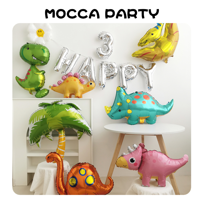 新款可爱Q版恐龙气球生日装饰场景布置道具儿童周岁恐龙主题派对