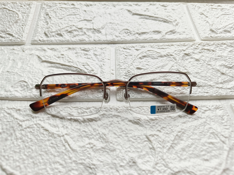 Zoff商务眼镜框轻金属大镜面半框眼镜架近视百搭装饰出口尾货