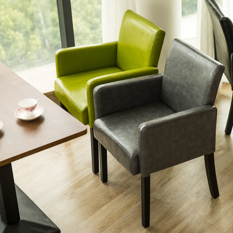 现代餐椅简约实木欧式家用书房客厅单人休闲咖啡靠背书桌阳台椅子